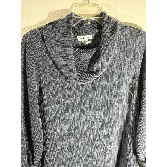 Patchington Women’s Large Cowl Neck Gray Ribbed Textured Lightweight Blouse - Picture 1 of 5